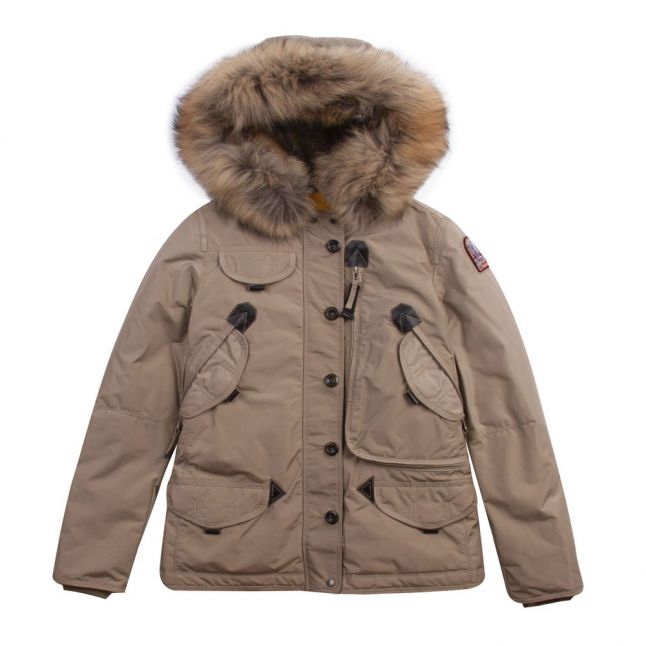 Girls Cappuccino Doris Fur Hooded Coat