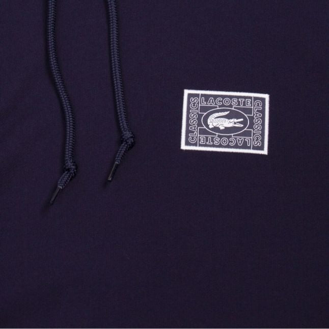 Mens Navy Blue Oversized Logo Hoodie