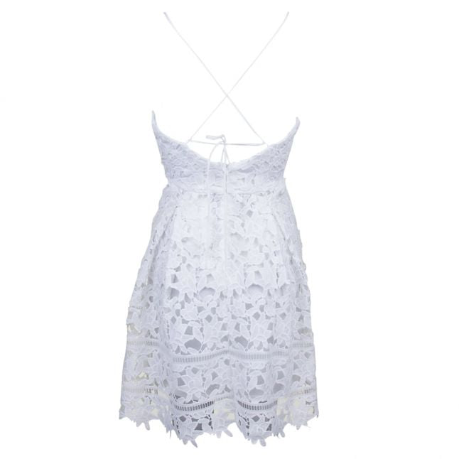 Womens Cloud Dancer Viclarna Lace Strap Dress