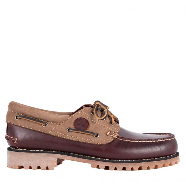 Mens Burgundy Full Grain Authentic Boat Shoes