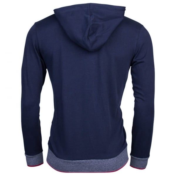 Mens Dark Blue Hooded Sweat Jacket