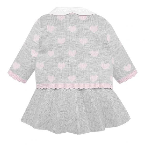 Baby Pearl Heart Knit & Dress Outfit