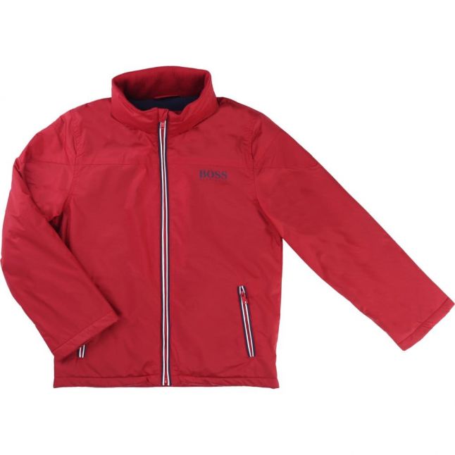 Boys Red Branded Windbreaker Coat