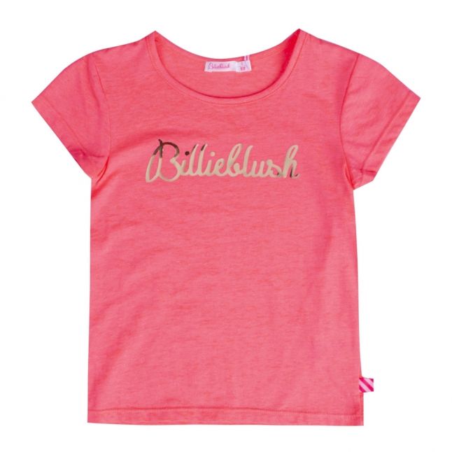 Girls Rose Fluoro Metallic Logo S/s T Shirt