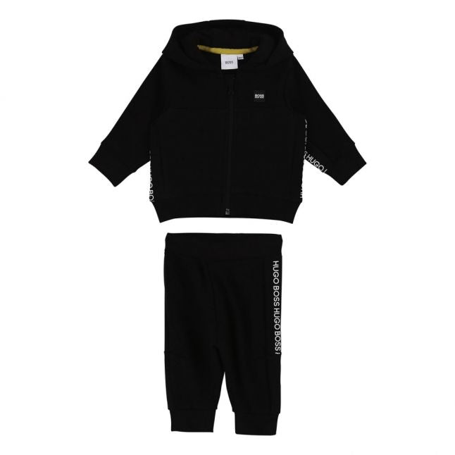 Toddler Black Branded Tape Hooded Tracksuit