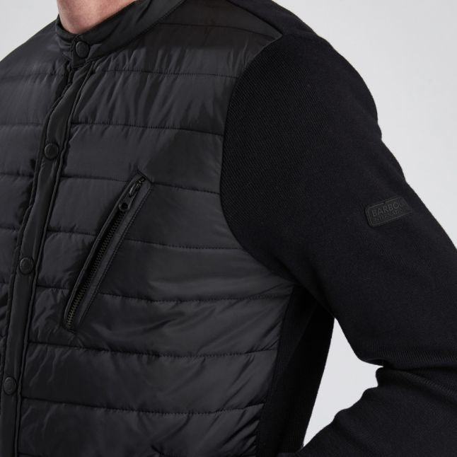 Mens Black Circuit Baffle Knitted Jacket