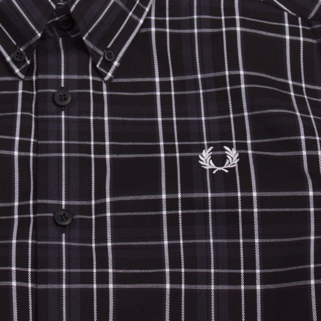 Mens Black Tonal Check L/s Shirt