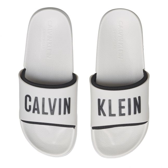 Womens Classic White Logo Slides