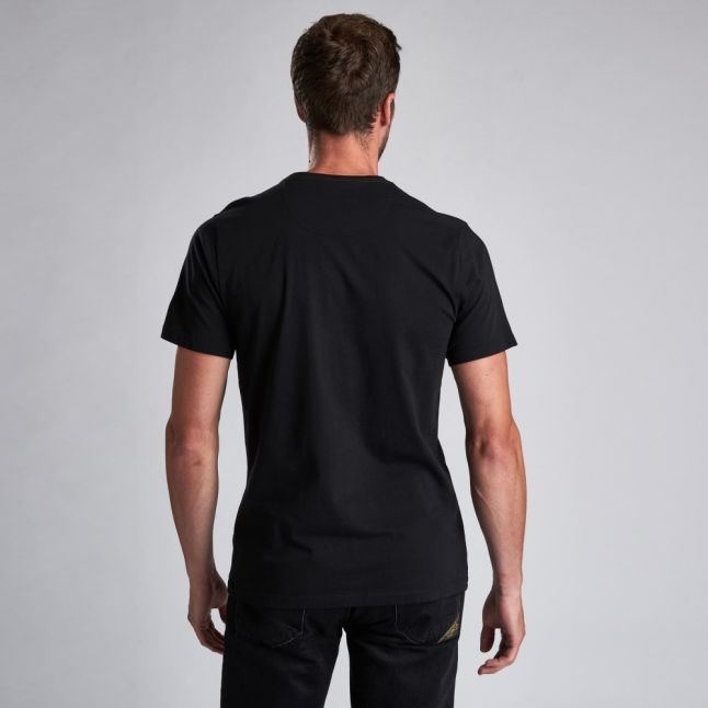 Mens Black Mono Vertical Logo S/s T Shirt