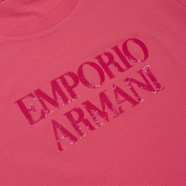 Womens Coral Branded S/s T Shirt