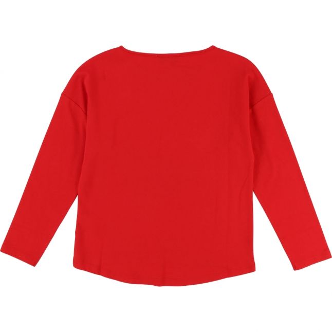 Girls Pop Red Apple Logo L/s T Shirt