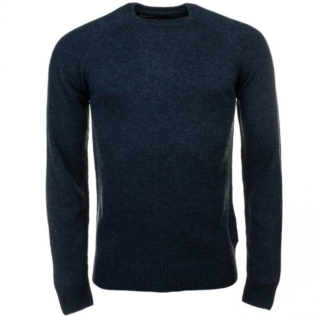 Heritage Mens Forest Mix Staple Lambswool Crew Jumper