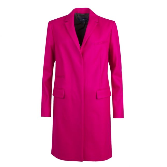 Womens Bright Baked Cherry Platform Felt Tailored Coat