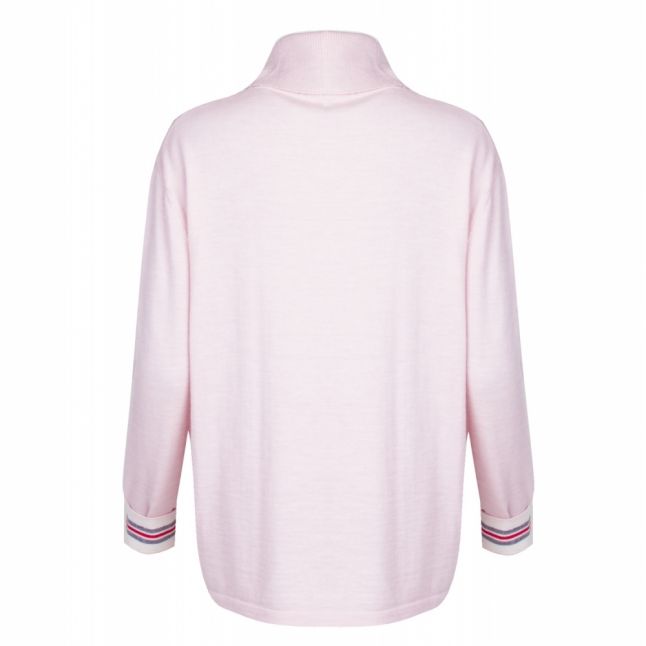 Womens Pink Roll Neck Knitted Jumper