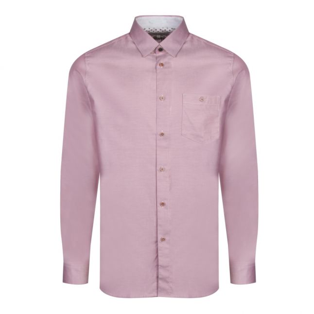 Mens Pink Zachari Branded Tape L/s Shirt