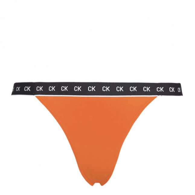 Womens Orange Logo Band Brazilian Bikini Pants