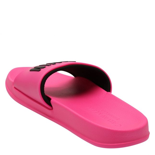 Womens Pink Glow Logo Slides