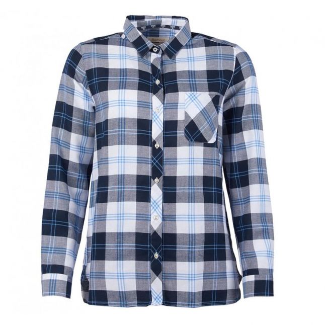 Mens Navy Foreland Check L/s Shirt