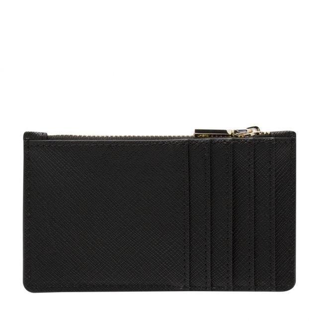 Womens Black Saffiano Card Purse