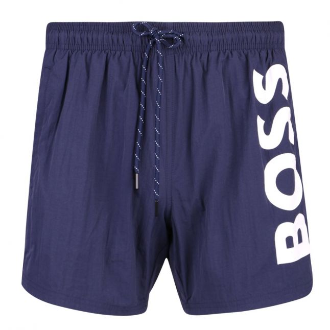 Mens BOSS Navy Octopus Logo Swim Shorts