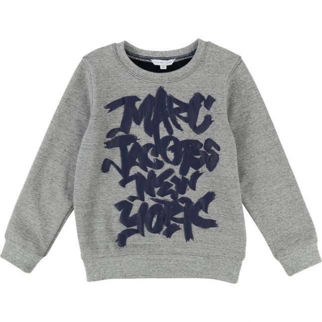 Boys Grey Graffiti Logo Sweat Top