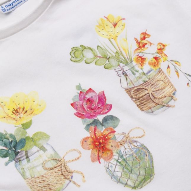 Girls Natural Flowers S/s T Shirt