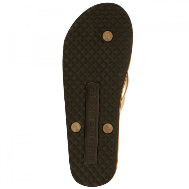 Womens Brown MK Flip Flops