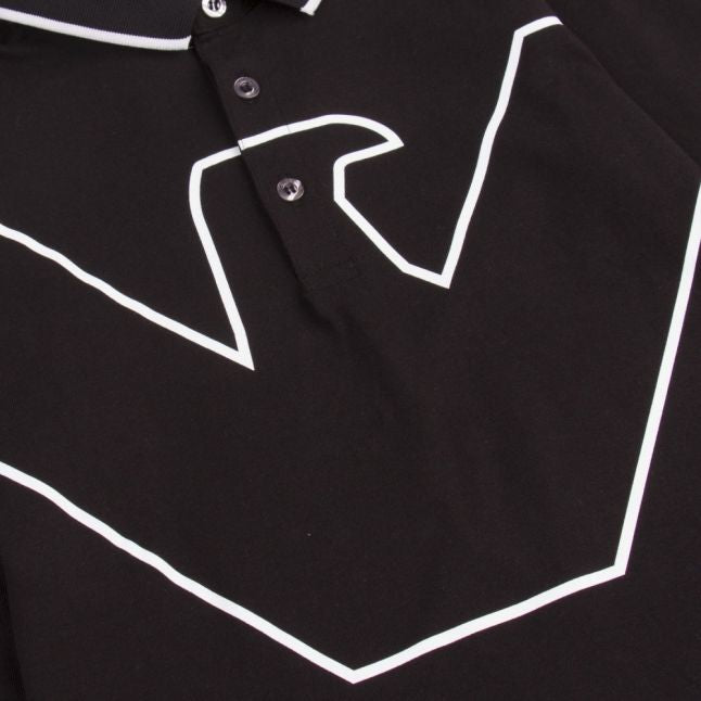 Boys Black Tipped Large Eagle L/s Polo Shirt