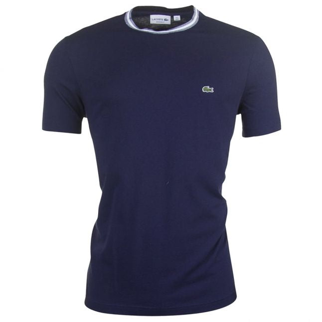 Mens Navy Taped Crew S/s Tee Shirt