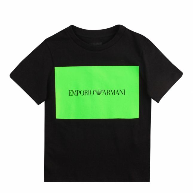 Boys Black Neon Box Logo S/s T Shirt