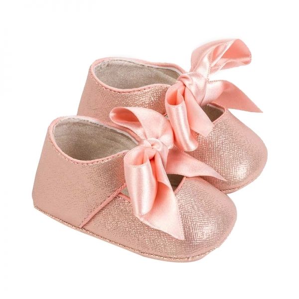 Baby Pink Satin Bow Mary Jane Shoes (15-18)