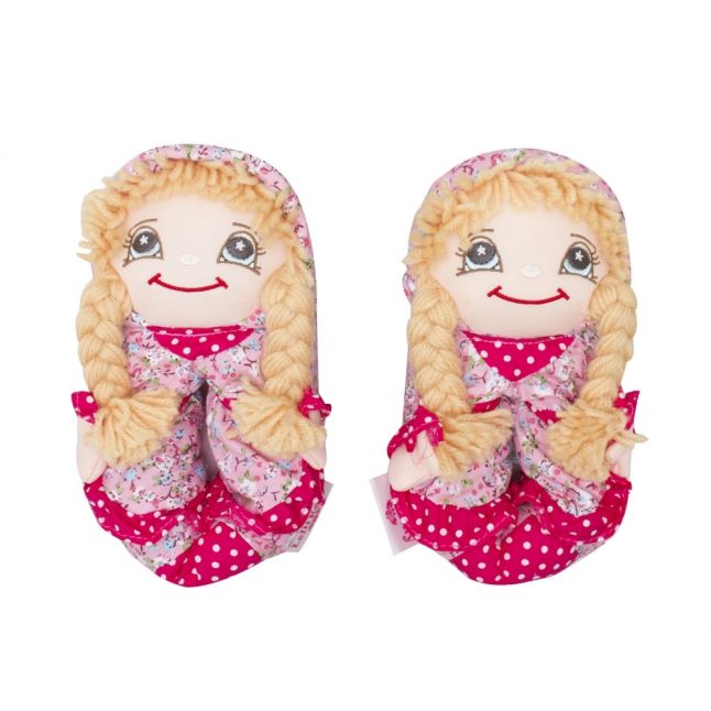 Girls Blonde Hair Doll Slippers (24-36)