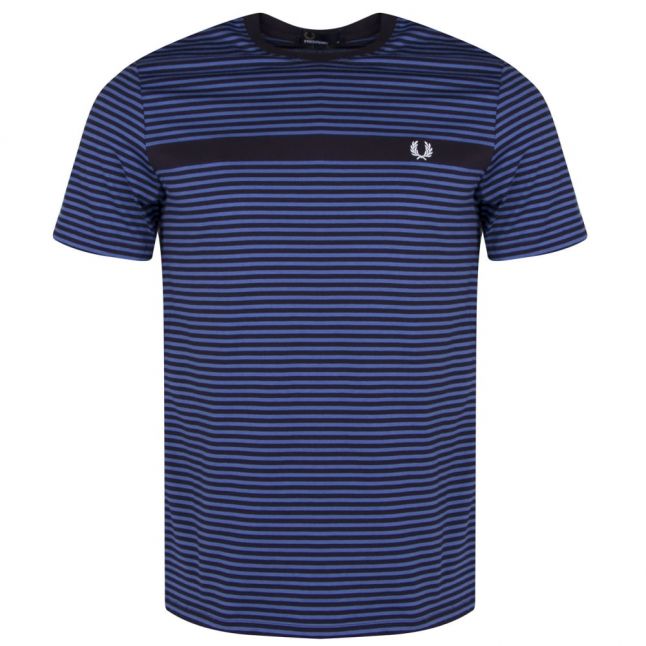 Mens Navy Fine Stripe S/s T Shirt