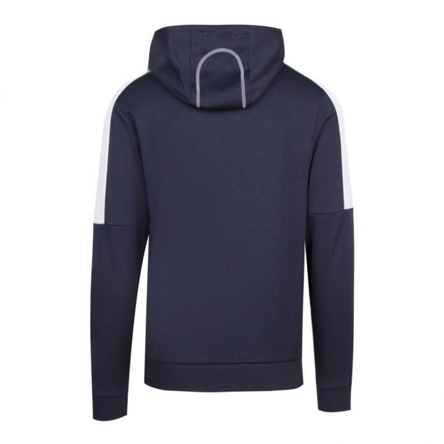 Athleisure Mens Navy/Coral Saggy Hooded Zip Through Sweat Top