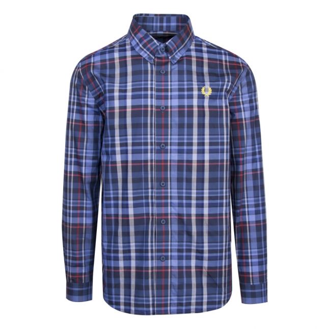 Mens Midnight Blue Check L/s Shirt