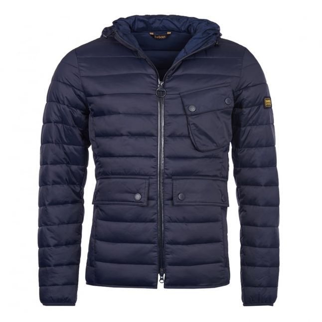 Mens Navy Ouston Hooded Quilted Jacket