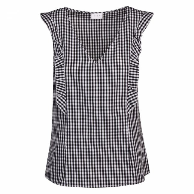 Womens Black Vigingha Check Sleeveless Top