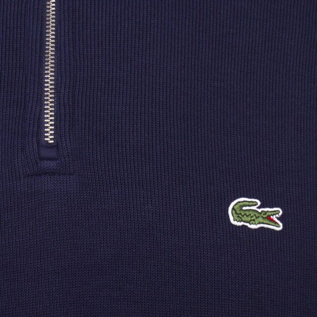 Mens Navy Branded Half Zip Sweat Top