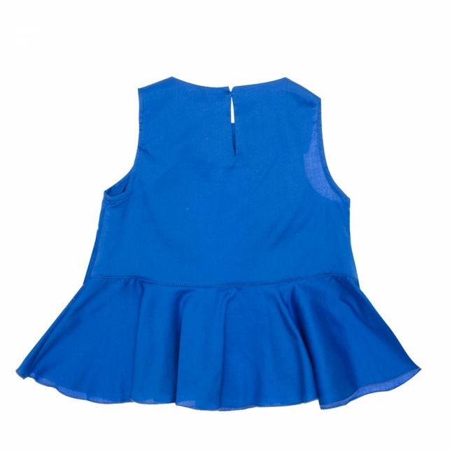 Girls Blue Chiffon Long Ruffle Top