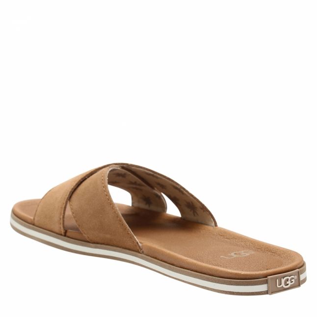 Mens Chestnut Beach Suede Slides