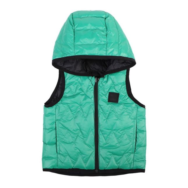 Toddler Black/Green Reversible Padded Gilet