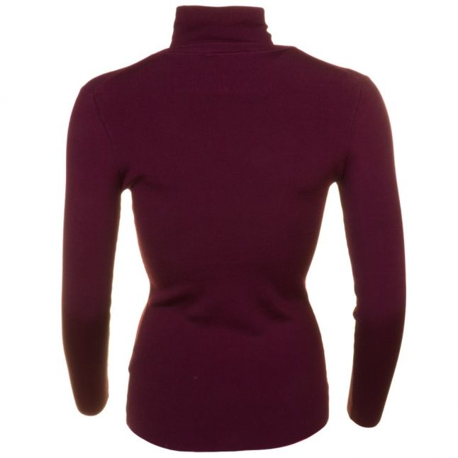 Womens Oxblood Smone Roll Neck Knitted Jumper