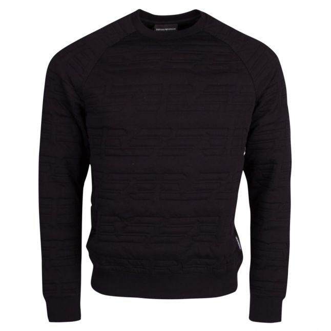 Mens Black Logo Repeat Sweat Top