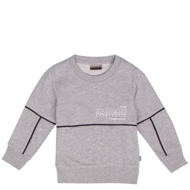 Boys Light Grey Melange Byl Crew Neck Sweat Top