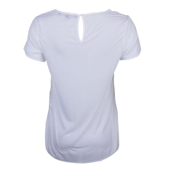 Womens Summer White Classic Crepe Pocket Top