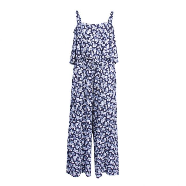 Womens Light Chambray Cherry Blossom Culotte Jumpsuit