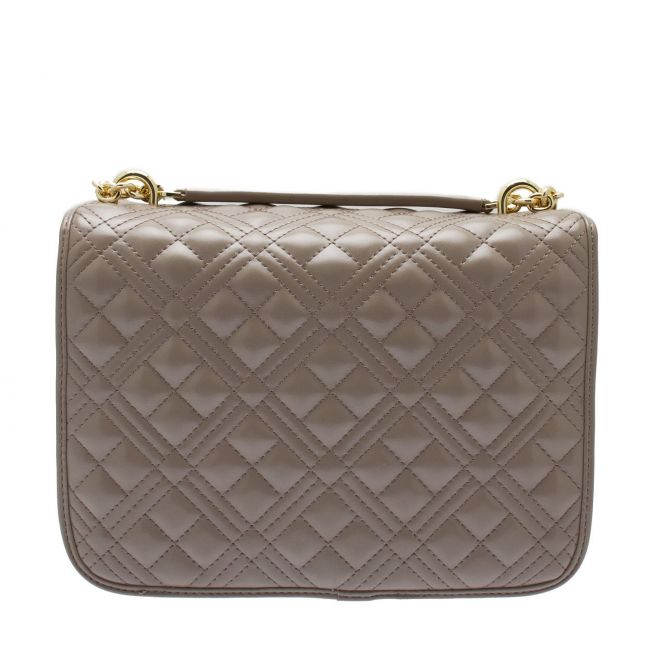 Womens Taupe Diamond Quilted Shoulder Bag