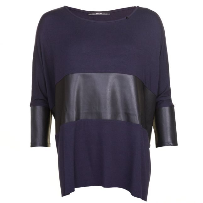 Womens Navy Oversized Style Top