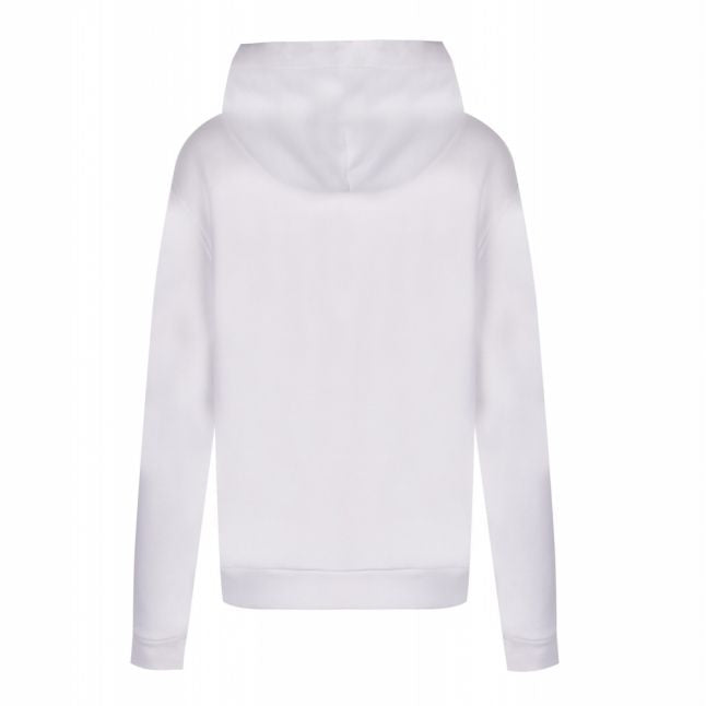 Womens Classic White Metallic Logo Hoodie