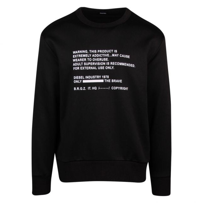 Mens Black S-Bay-Mesh Crew Sweat Top